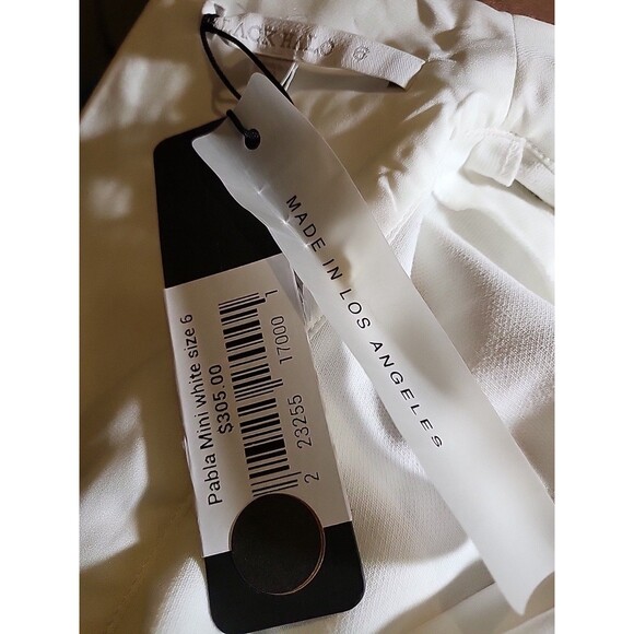 Black Halo  Pabla Dress Size 6 White One Shoulder Pink Sheath Cocktail - Picture 6 of 6